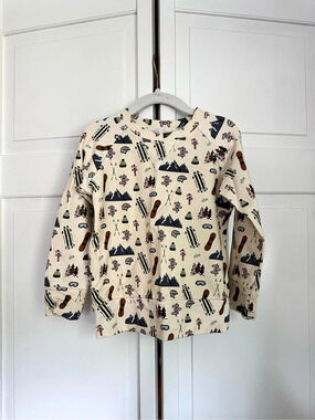 Babysprouts Kids Ski Print Bamboo Pullover Sweatshirt Size 3T Like New